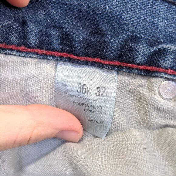 Old Navy Men's Boot-Cut Leg Jeans Blue 36x32 Stone Wash Denim 5-Pocket - Picture 9 of 11